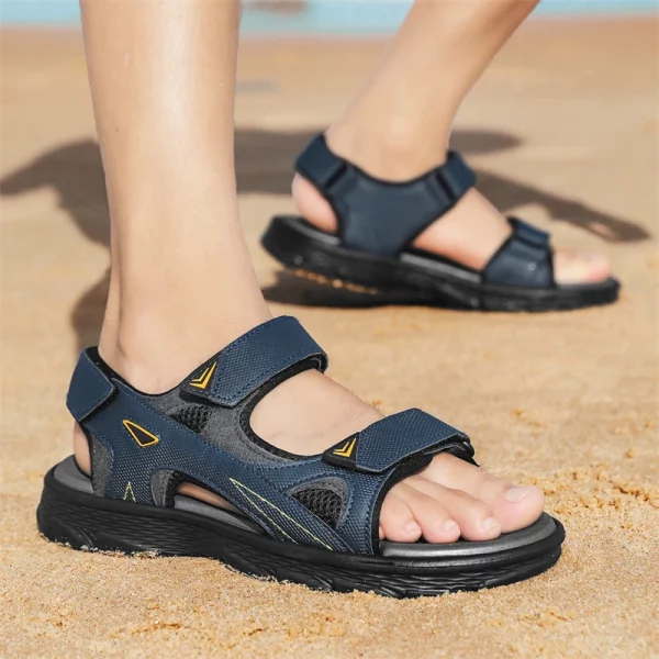 Mens Sports Sandals Outdoor Hiking Waterproof Beach Sports Mens Sandals Summer Open Toe Adjustable Laces - Image 4