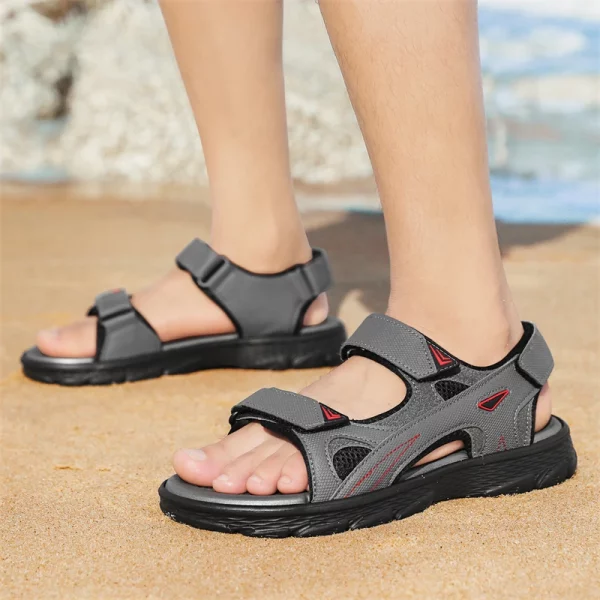 Mens Sports Sandals Outdoor Hiking Waterproof Beach Sports Mens Sandals Summer Open Toe Adjustable Laces - Image 6
